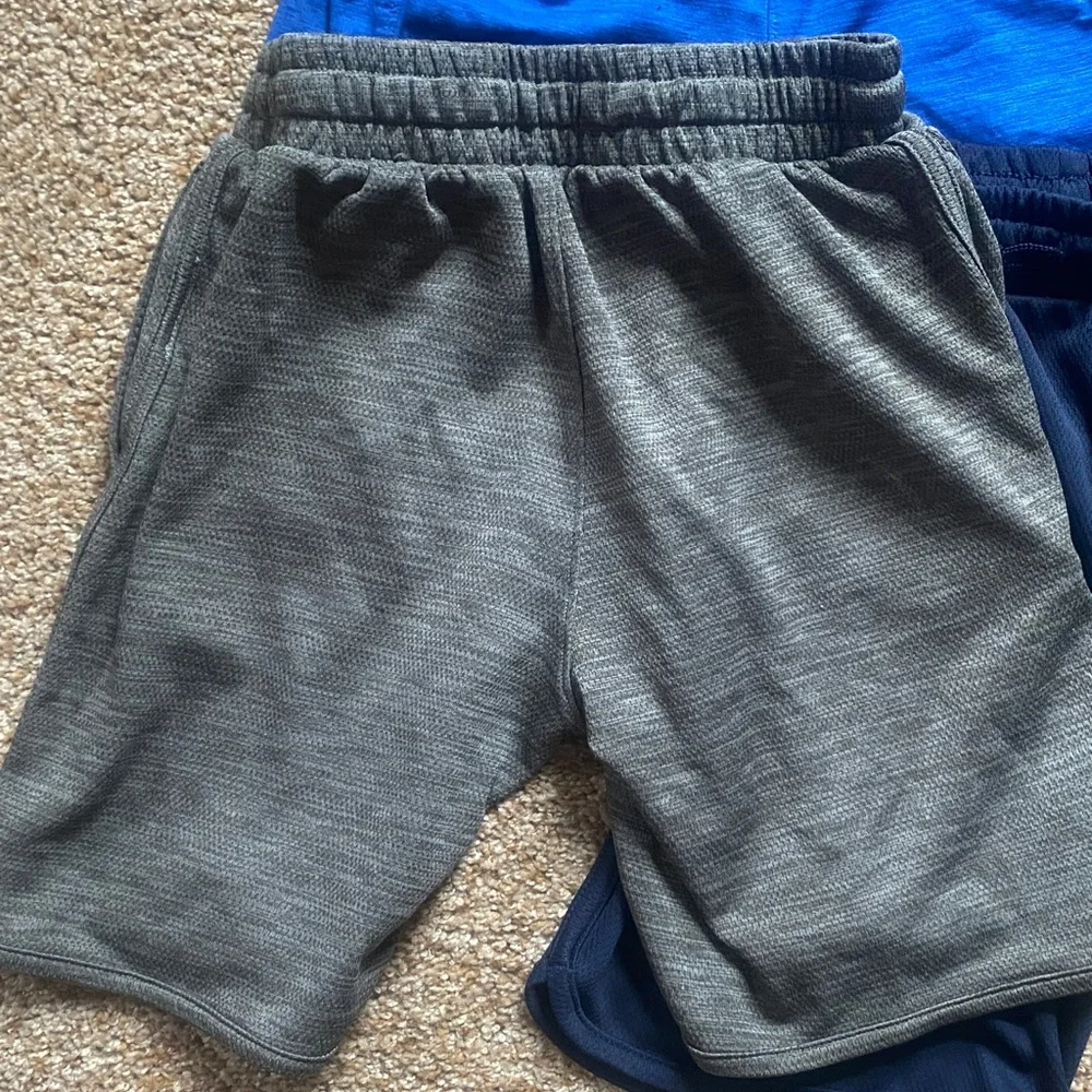 Gap Gapfit shorts, S/6-7. Gray mesh, navy mesh, royal blue